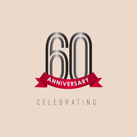 60 year Anniversary Logo Vector Template Design Illustrationのイラスト素材