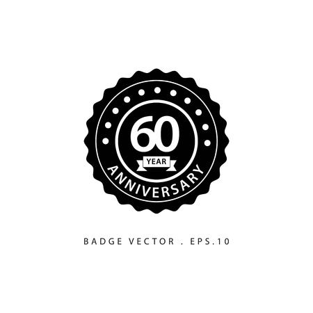 60 Year Anniversary Vector Template Design Illustrationのイラスト素材