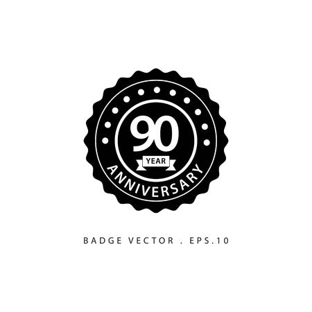 90 Year Anniversary Vector Template Design Illustrationのイラスト素材