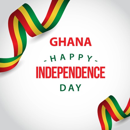 Happy Ghana Independence Day Vector Template Design Illustrationのイラスト素材