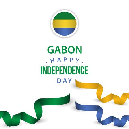 Happy Gabon Independence Day Vector Template Design Illustrationのイラスト素材