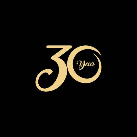 30 Year Anniversary Vector Template Design Illustrationのイラスト素材