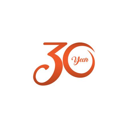 30 Year Anniversary Vector Template Design Illustrationのイラスト素材