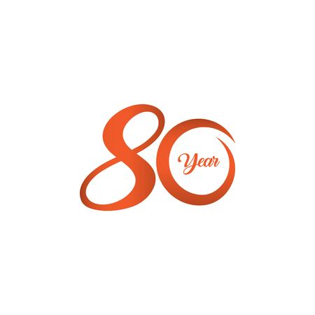80 Year Anniversary Vector Template Design Illustrationのイラスト素材