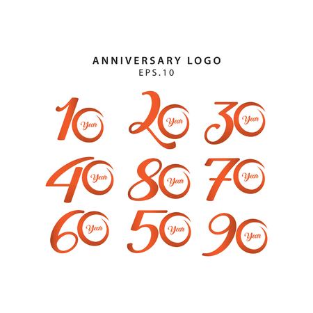 Year Anniversary Set Vector Template Design Illustrationのイラスト素材