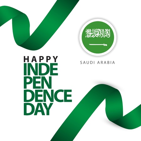 Happy Saudi Arabia Independence Day Vector Template Design Illustrationのイラスト素材