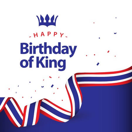 Happy Birthday of King Vector Template Design Illustrationのイラスト素材