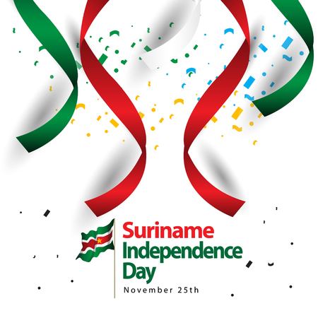Suriname Independence Day Vector Template Design Illustrationのイラスト素材