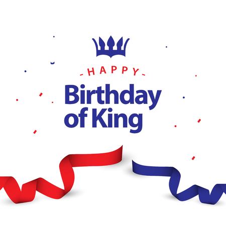 Happy Birthday of King Vector Template Design Illustrationのイラスト素材
