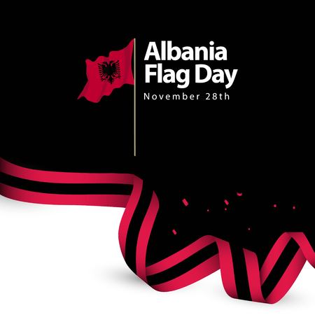 Albania Flag Day Vector Template Design Illustrationのイラスト素材