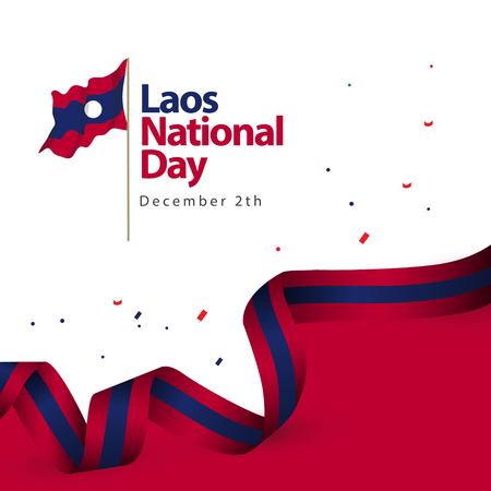 Laos National Day Vector Template Design Illustrationのイラスト素材