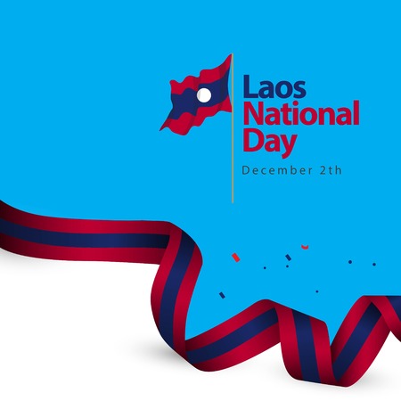 Laos National Day Vector Template Design Illustrationのイラスト素材