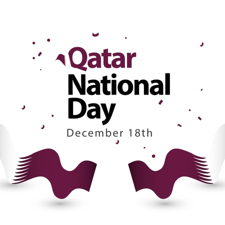 Qatar National Day Vector Template Design Illustrationのイラスト素材