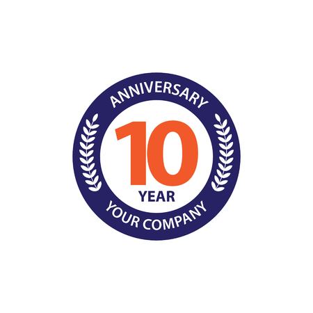 10 Year Anniversary Vector Template Design Illustrationのイラスト素材