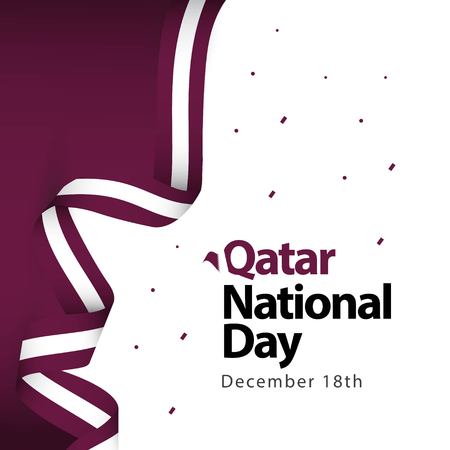 Qatar National Day Vector Template Design Illustrationのイラスト素材