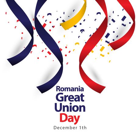 Romania Great Union Day Vector Template Design Illustrationのイラスト素材