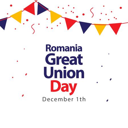 Romania Great Union Day Vector Template Design Illustrationのイラスト素材