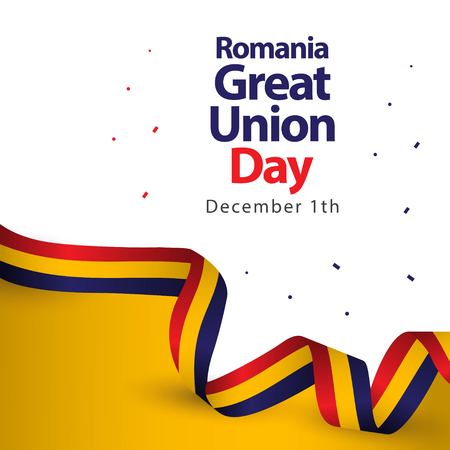 Romania Great Union Day Vector Template Design Illustrationのイラスト素材