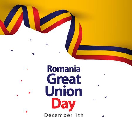Romania Great Union Day Vector Template Design Illustrationのイラスト素材