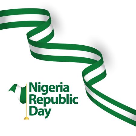 Nigeria Republic Day Vector Template Design Illustrationのイラスト素材