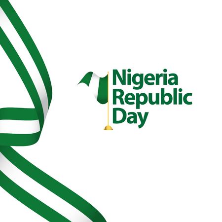 Nigeria Republic Day Vector Template Design Illustrationのイラスト素材