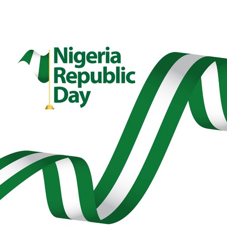 Nigeria Republic Day Vector Template Design Illustrationのイラスト素材