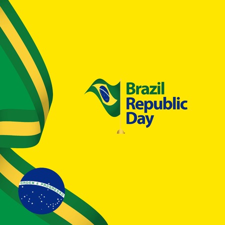 Brazil Republic Day Vector Template Design Illustrationのイラスト素材