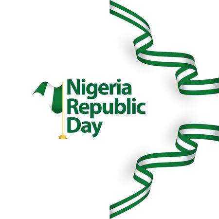 Nigeria Republic Day Vector Template Design Illustrationのイラスト素材