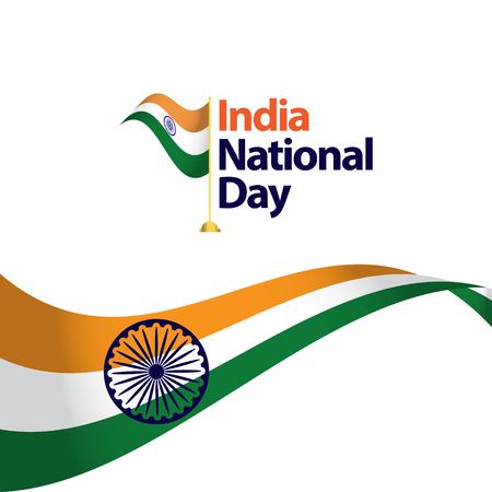 India National Day Vector Template Design Illustrationのイラスト素材