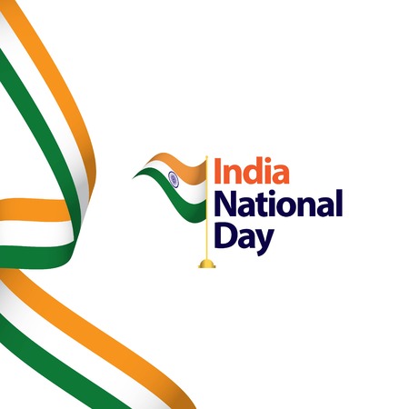 India National Day Vector Template Design Illustrationのイラスト素材