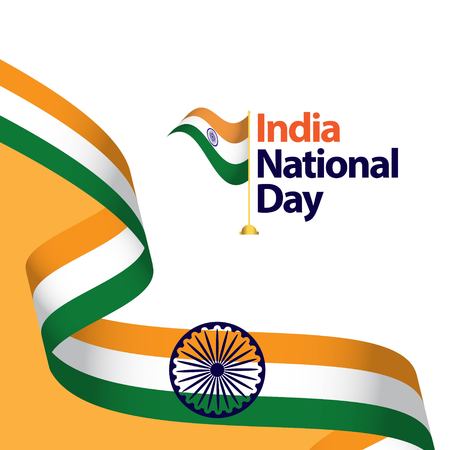 India National Day Vector Template Design Illustrationのイラスト素材