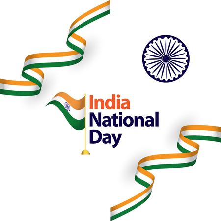 India National Day Vector Template Design Illustrationのイラスト素材