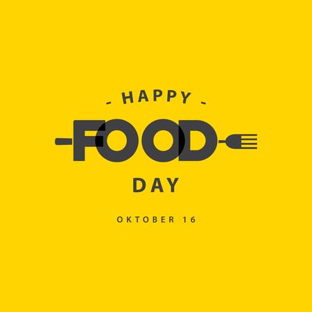 Happy Food Day Logo Vector Template Design Illustrationのイラスト素材