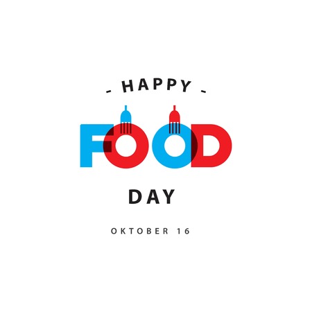 Happy Food Day Logo Vector Template Design Illustrationのイラスト素材