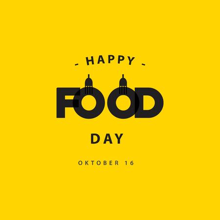Happy Food Day Logo Vector Template Design Illustrationのイラスト素材