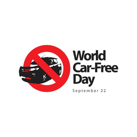 World Car Free Day Logo Vector Template Design Illustrationのイラスト素材