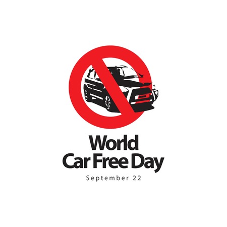 World Car Free Day Logo Vector Template Design Illustrationのイラスト素材