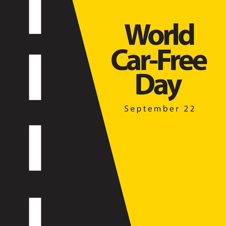 World Car Free Day Logo Vector Template Design Illustrationのイラスト素材