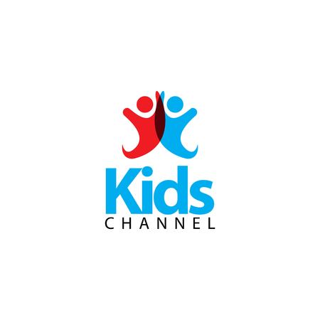 Kids Channel Logo Vector Template Design Illustrationのイラスト素材