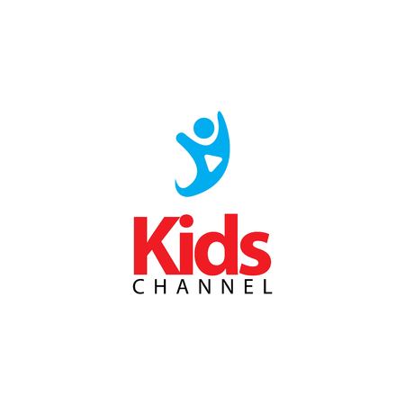 Kids Channel Logo Vector Template Design Illustrationのイラスト素材