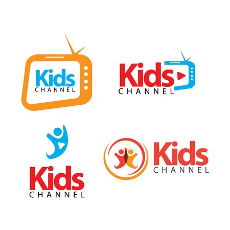 Kids Channel Logo Vector Template Design Illustrationのイラスト素材