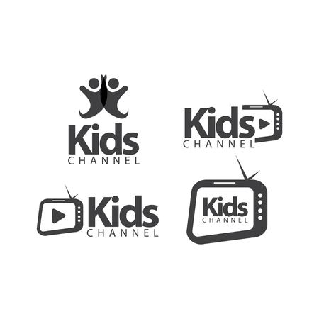 Kids Channel Logo Vector Template Design Illustrationのイラスト素材