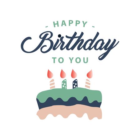 Happy Birthday to You Vector Template Design Illustrationのイラスト素材