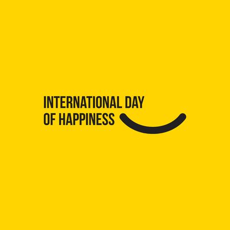 International Day of Happiness Vector Template Design Illustrationのイラスト素材