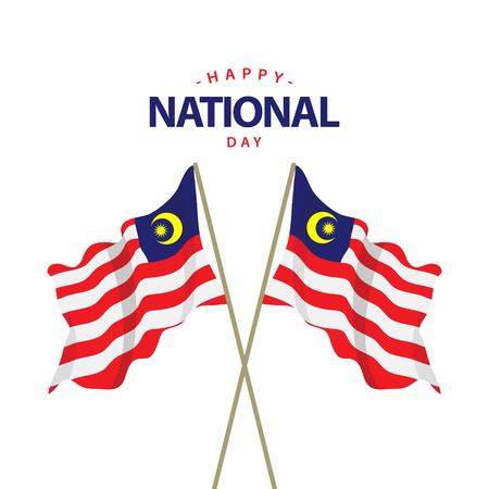 Happy Malaysia National Day Vector Template Design Illustrationのイラスト素材