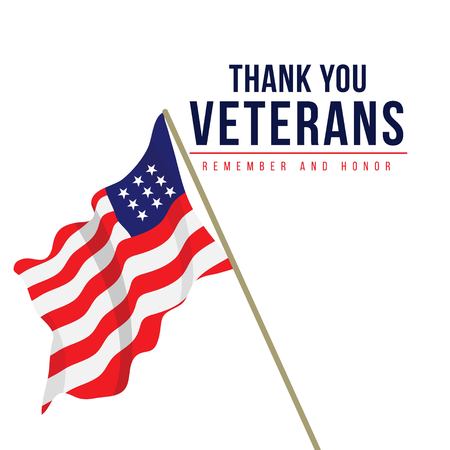 Thank you Veterans Vector Template Design Illustrationのイラスト素材
