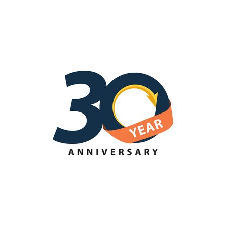 30 Year Anniversary Vector Template Design Illustrationのイラスト素材