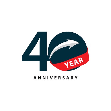 40 Year Anniversary Vector Template Design Illustrationのイラスト素材