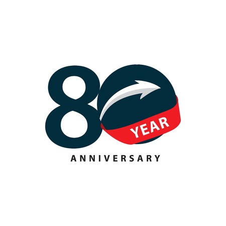 80 Year Anniversary Vector Template Design Illustrationのイラスト素材
