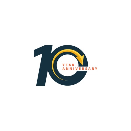 10 Year Anniversary Vector Template Design Illustrationのイラスト素材